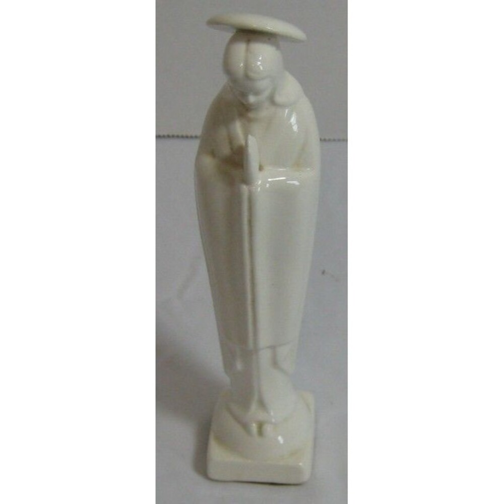 Vintage Rubens Ceramic Praying Virgin Mary Madonna White Bud Vase Figure Japan